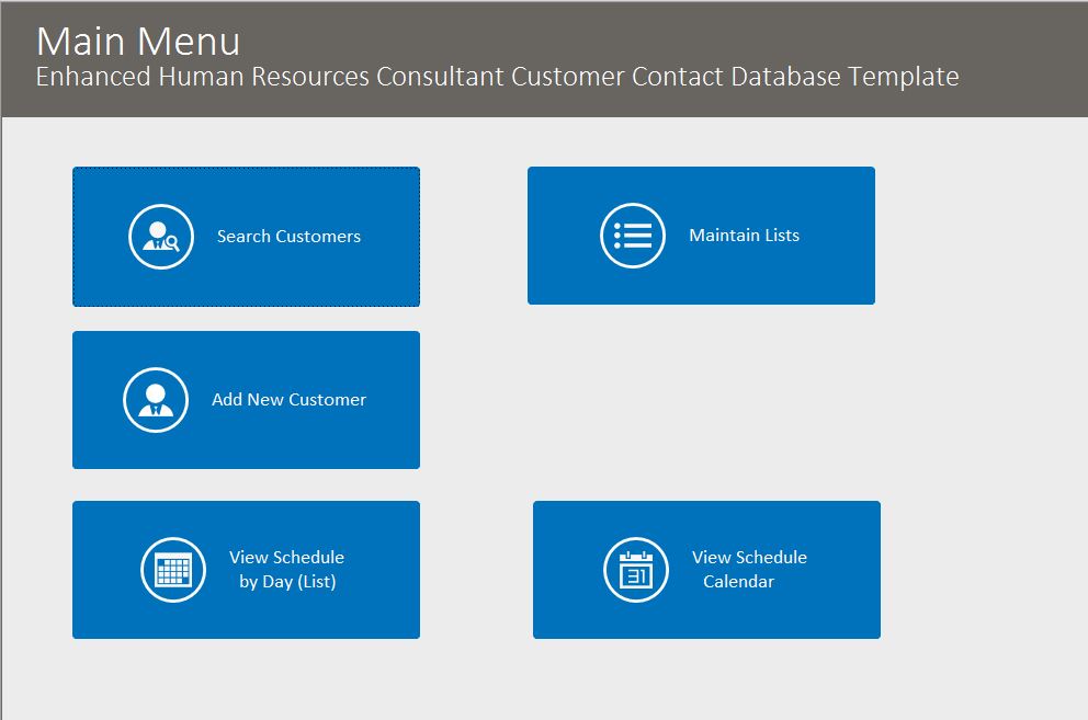 HR Consultant Enhanced Contact Template | Contact Database